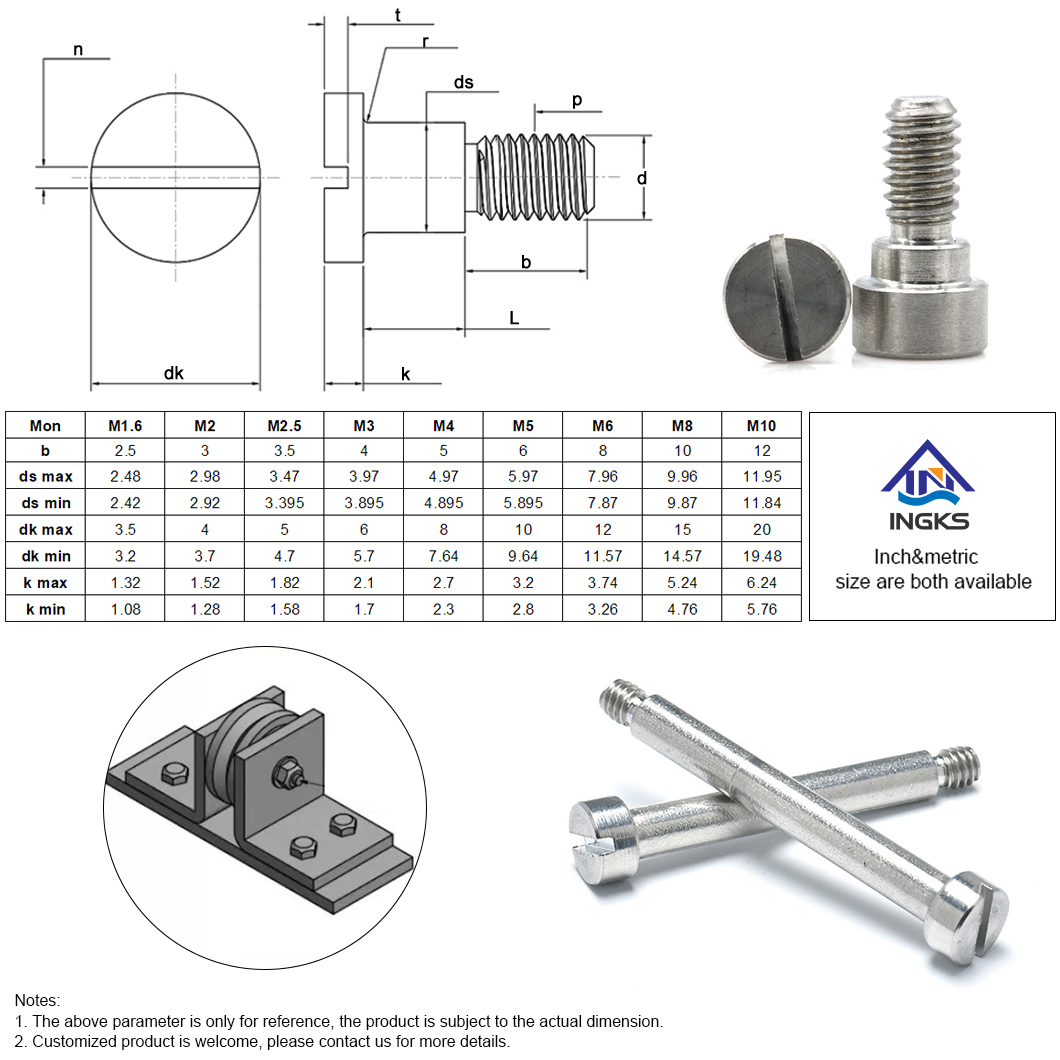 Vis à épaulement à tête cylindrique fendue-9C-1