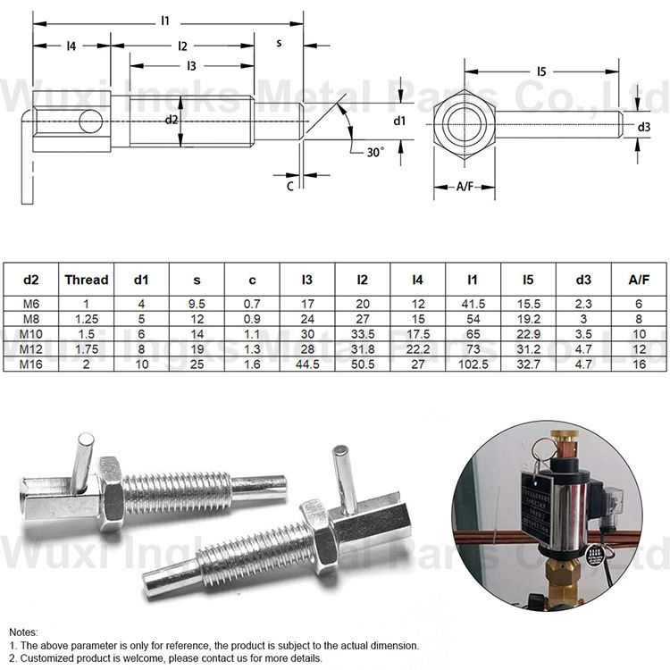 Piston d'indexation à poignée en L