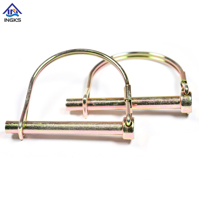 Goupille de verrouillage ronde en acier de type D, zinc jaune