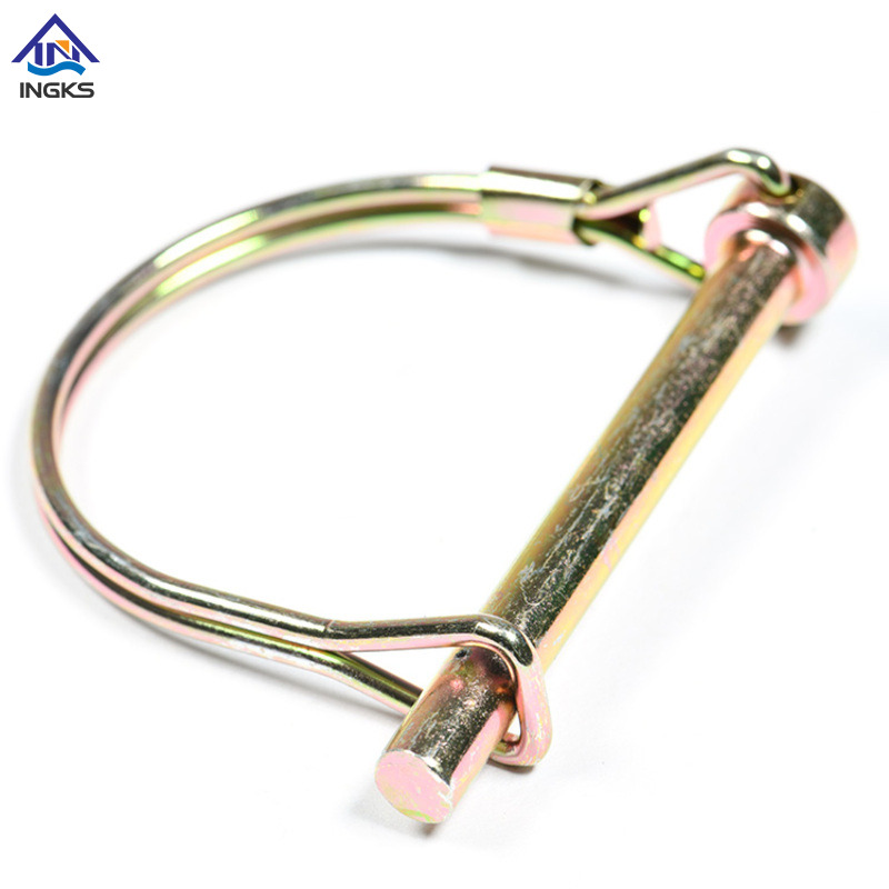 Goupille de verrouillage ronde en acier de type D, zinc jaune