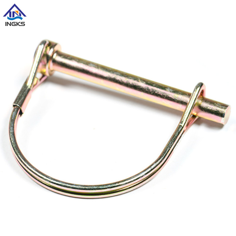 Goupille de verrouillage ronde en acier de type D, zinc jaune