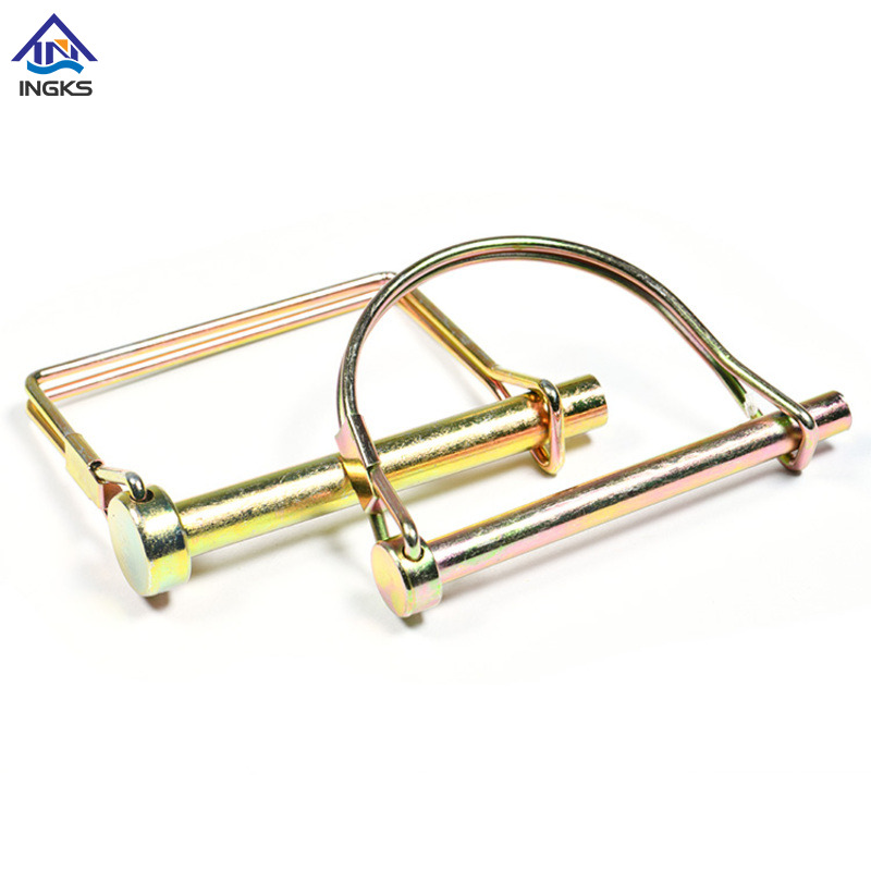 Goupille de verrouillage ronde en acier de type D, zinc jaune