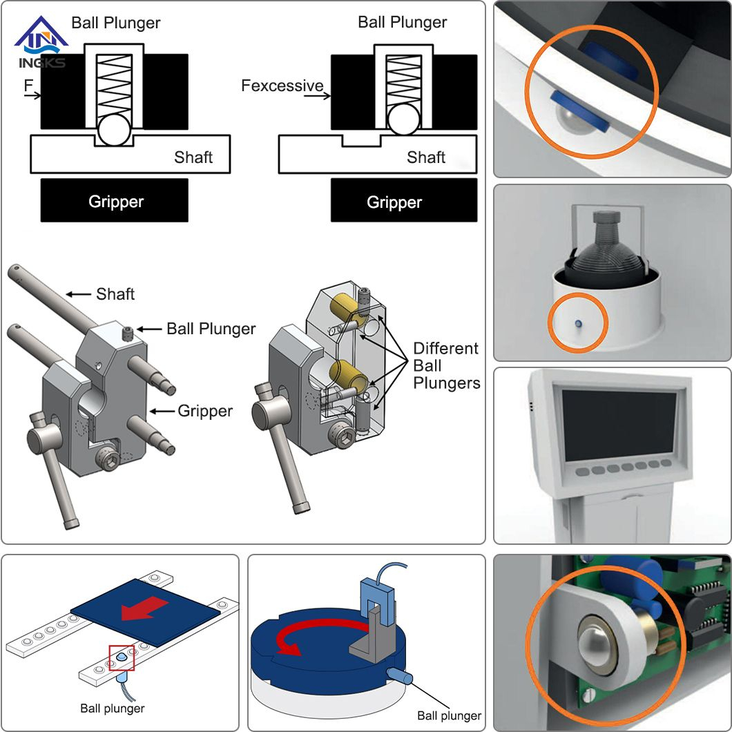 Plongeur à vis à bille à ressort à douille hexagonale en acier inoxydable